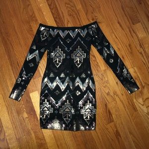 Express dress- off the shoulder long sleeve